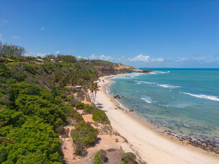 Fototapeta na wymiar Aerial photo of praia do amor in tibau do sul, rio grande do norte, brazil
