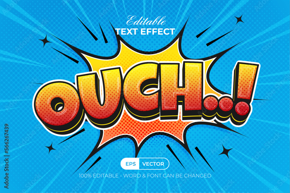 Poster comic text effect style. editable text effect with bubble text halftone background.