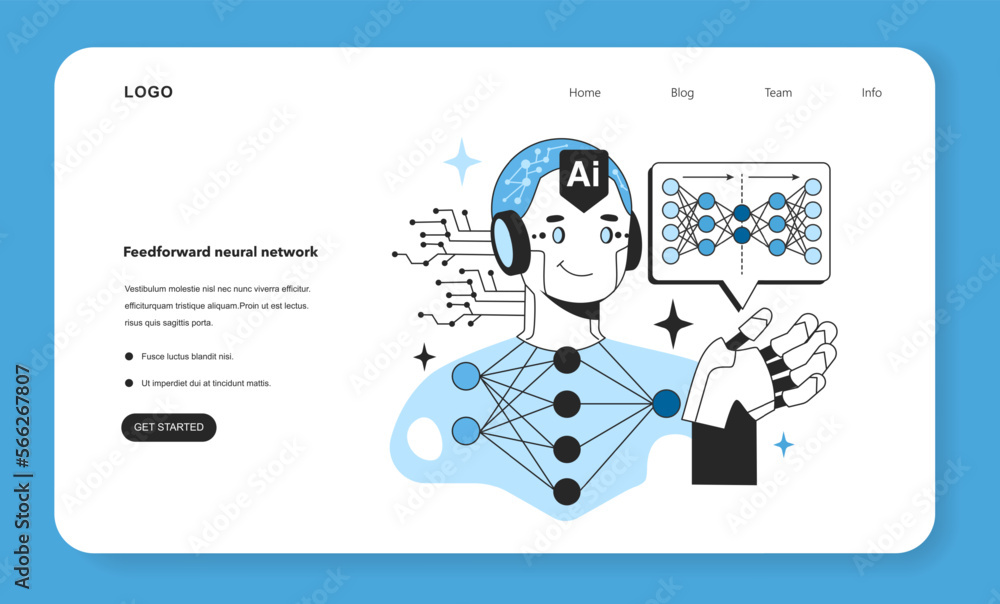Poster feedforward artificial neural network web banner or landing page