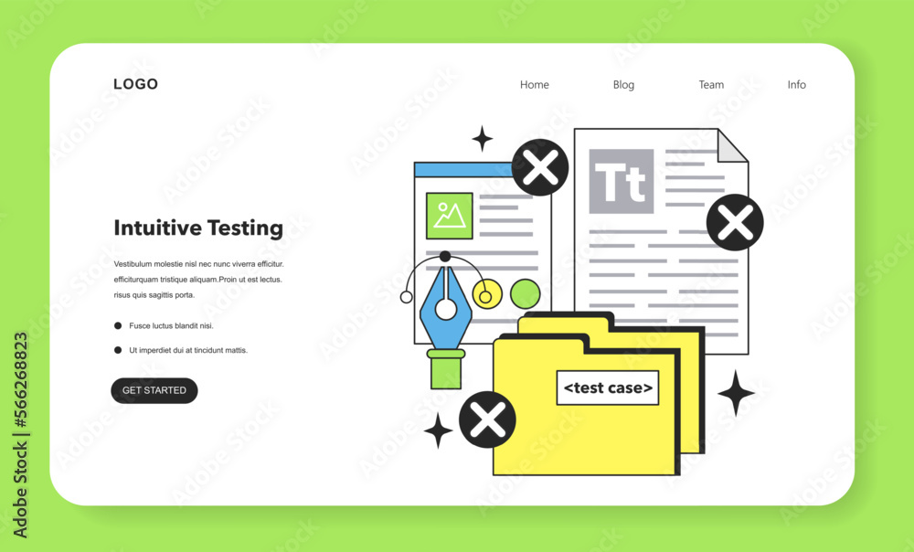 Poster software testing and debugging web banner or landing page. it specialist