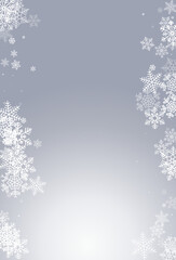 Silver Snowfall Vector Gray Background. Falling