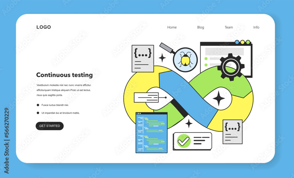 Poster continuous testing technique web banner or landing page. software