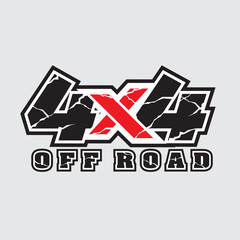 4x4 logo for 4 wheel drive truck and car graphic vector. Design for vehicle vinyl wrap_20230130 © MONTRI