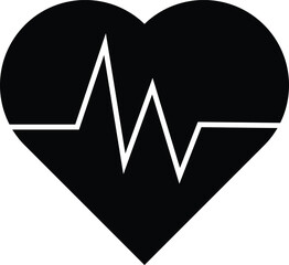 Heartbeat / heart beat pulse flat vector icon for medical apps and websites