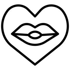 KISS line icon