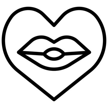 KISS line icon