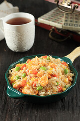 Yangchow Chinese Fried Rice with Carrpt, Sweet Corn, and Eggs