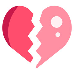 BROKEN HEART flat icon