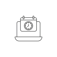 calendar on laptop. outline icon