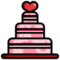WEDDING CAKE filled outline icon