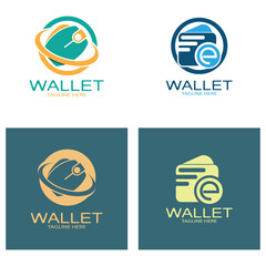 e wallet logo design illustration icon with a simple modern concept, for electronic wallets, digital money storage applications, digital savings, digital money transactions,vector