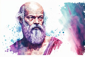 Greek philosopher Socrates. Modern colorful portrait