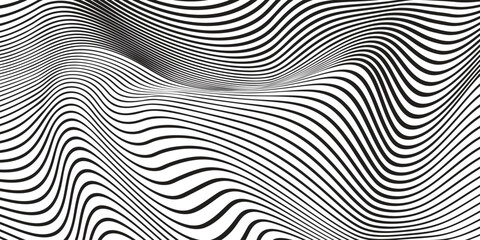 black and white abstract wavy background