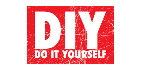 DIY Do It Yourself Rubber Stamp, vector graphic