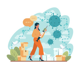 Virus protection. Barrier for dangerous viruses and bacteria. Virus pandemic