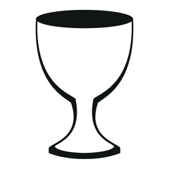 chalice, black and white vector illustration of a cup, white background