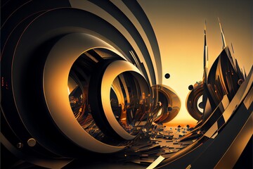 Abstract futuristic background created with. Generative AI