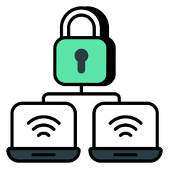Premium download icon of secure laptop connection 