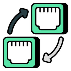 Trendy vector design of ethernet port transfer 