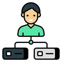 Editable design icon of user network 