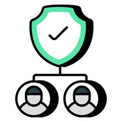 Users security icon, editable vector 