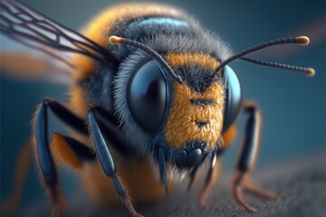macro Beautiful Bee , Generative AI
