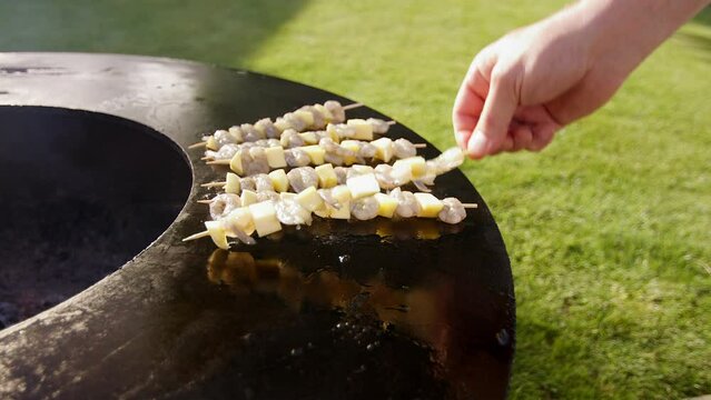 Garnelenspie&szlig;e auf Grill