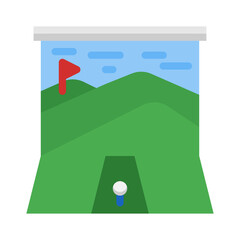 Golf indoor, projector icon in flat style vector