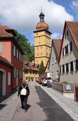 Obraz premium Oberer Mauerweg und Segringer Tor in Dinkelsbuehl