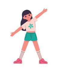 woman making stretching