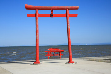 佐賀県太良町　大魚神社の海中鳥居