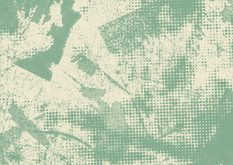 Glitch distorted grunge background . Noise destroyed texture . Trendy defect error shapes . grunge texture . Distressed effect .Vector shapes with a duo tone halftone dots screen print texture.