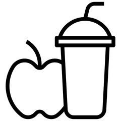 GREEN APPLE line icon