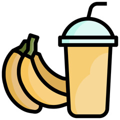 BANANA filled outline icon