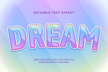 decorative dream editable text effect vector design