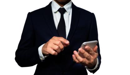 businessman holding a mobile