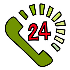 24 HOURS25 filled outline icon