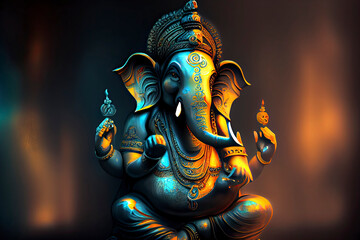 Lord Ganesha with Blured bokhe background - obrazy, fototapety, plakaty