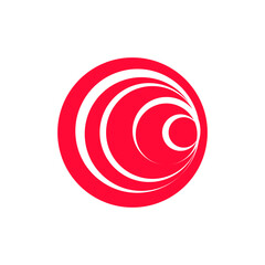 Red Hurricane Symbol. Editable Shape Logo Template