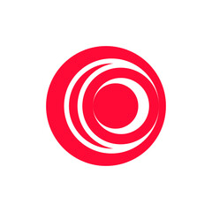 Scarlett Red Hurricane Circle Symbol. Abstract icon. Editable Shape Logo Template