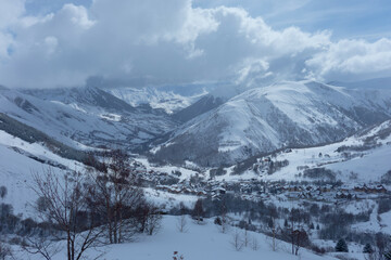 Snowy mountains in France