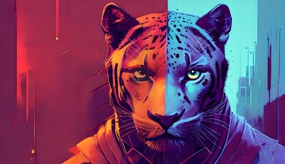 tiger head vector AI generated