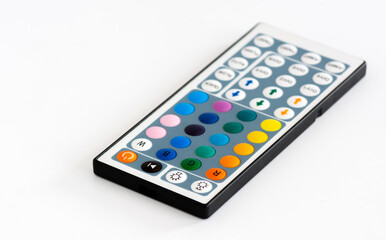 Remote controller for RGB LED lamp isolated on the white background .
