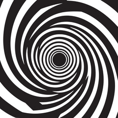 Black and white swirl spiral circle
