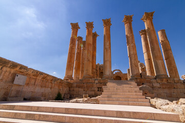 ruins of ancient Roman temple in Jerash, Jordan