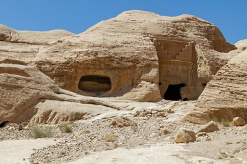 ruins of the ancient city of historic city in Petra, Jordan