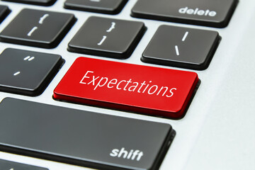 Expectations Word on Computer Keyboard Keys