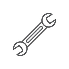 Wrench line icon. Minimalist icon isolated on white background. Wrench simple silhouette.