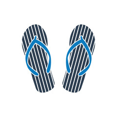 Beach Flip Flops icon. Editable Vector EPS Symbol Illustration.
