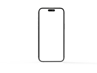 3d smartphone with blank screen isolated